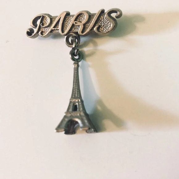 Vintage Paris Eiffel Tower Pin Souvenir Brooch - Picture 3 of 8